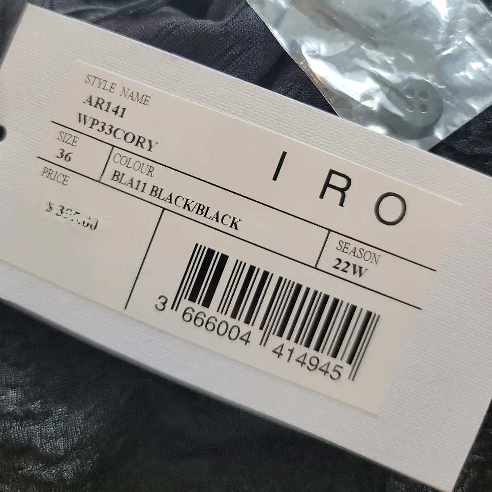 🆕️ IRO Cory Ruched Cloqué Mini Dress in Black - Picture 8 of 16